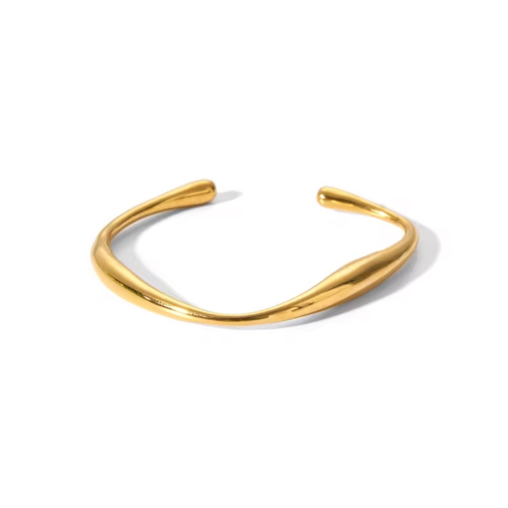 18 k Gold Plated Stainless Steel Organic Cuff Bracelet